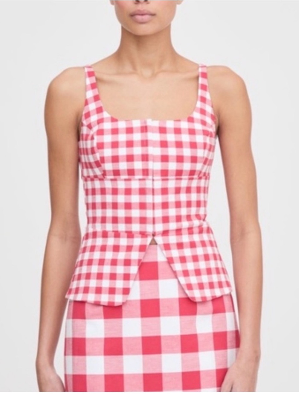 Hill House Home Red White Gingham Novia Top & Hallie Skirt Set XL NWT